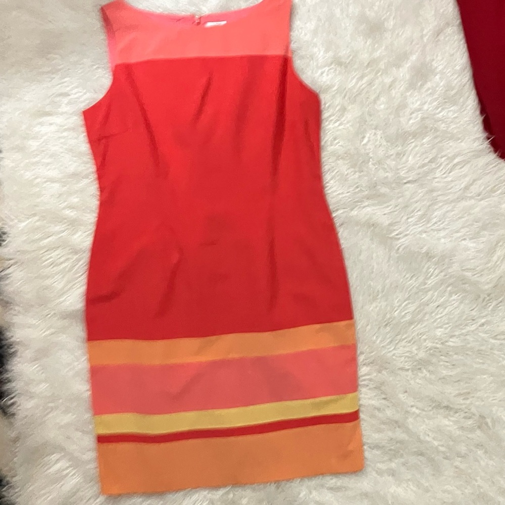 Address Maggy Red/Orange Silk Sundress